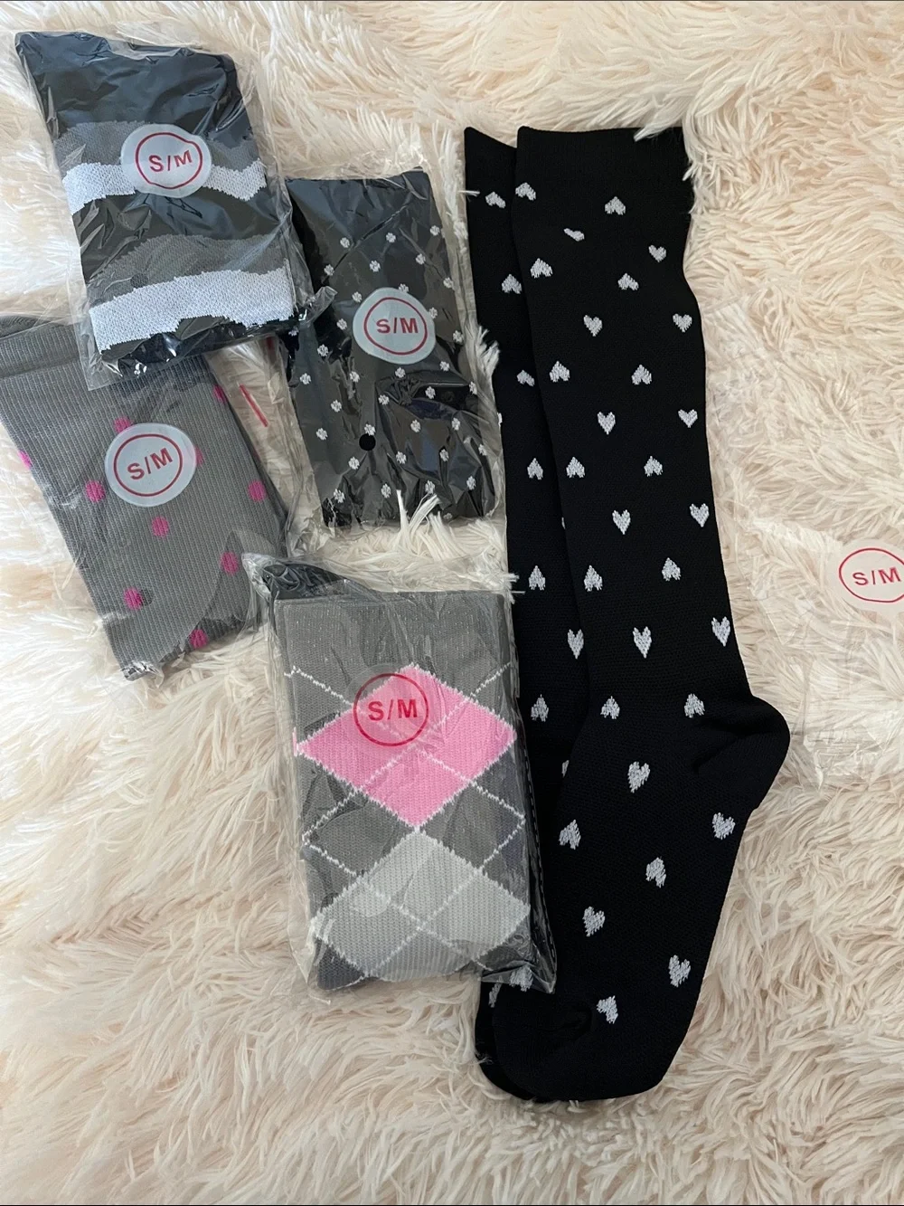Pack of 5 Pairs Graduated Compression Socks Women & Men Circulation